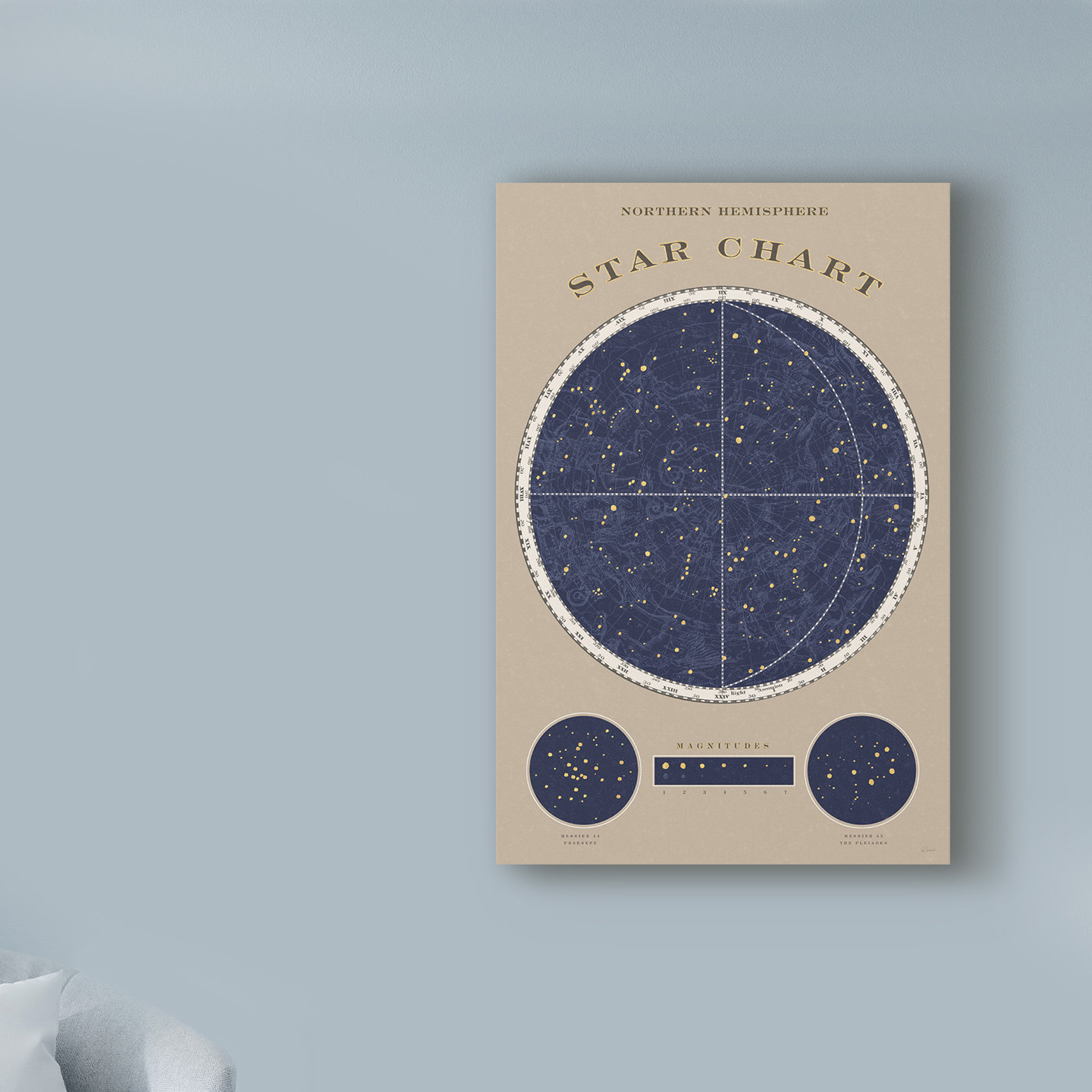 Breakwater Bay 'Northern Star Chart' Graphic Art Print on Wrapped